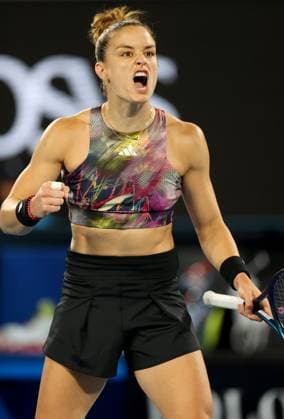 Mandatory Credit: Photo by Ella Ling Shutterstock (13716761c) Maria Sakkari of Greece celebrates Australian Open, Day Three, Tennis, Melbourne Park, Melbourne, Australia - 18 Jan 2023 Australian Open, Day Three, Tennis, Melbourne Park, Melbourne, Australia - 18 Jan 2023 Copyright: xEllaxLing Shutterstockx 13716761c