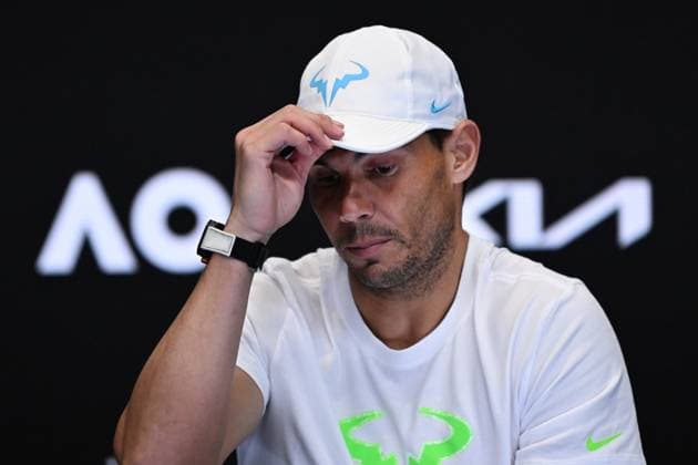 TENNIS AUSTRALIAN OPEN, Rafael Nadal of Spain at a press conference, PK, Pressekonferenz after losing his match against Mackenzie McDonald of the USA during the 2023 Australian Open tennis tournament at Melbourne Park in Melbourne, Wednesday, January 18, 2023. ( NO ARCHIVING, EDITORIAL USE ONLY, NO USE IN BOOKS WITHOUT CONSENT MELBOURNE VICTORIA AUSTRALIA  Copyright: xLUKASxCOCHx 20230118001753787775