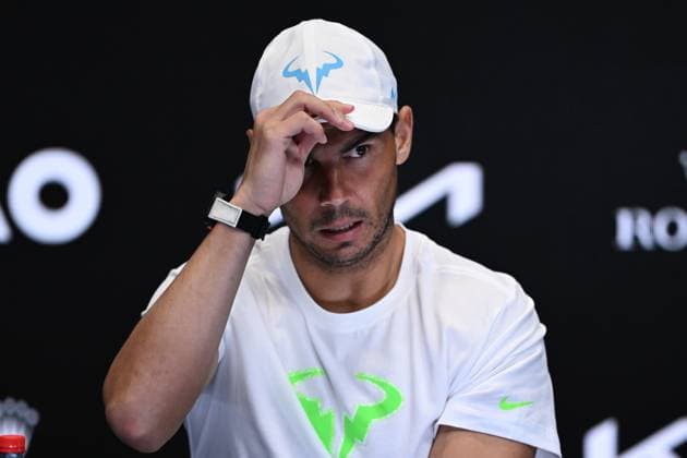 TENNIS AUSTRALIAN OPEN, Rafael Nadal of Spain at a press conference, PK, Pressekonferenz after losing his match against Mackenzie McDonald of the USA during the 2023 Australian Open tennis tournament at Melbourne Park in Melbourne, Wednesday, January 18, 2023. ( NO ARCHIVING, EDITORIAL USE ONLY, NO USE IN BOOKS WITHOUT CONSENT MELBOURNE VICTORIA AUSTRALIA  Copyright: xLUKASxCOCHx 20230118001753787905