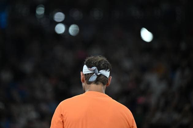 TENNIS AUSTRALIAN OPEN, Rafael Nadal of Spain during his match against Mackenzie McDonald of the USA during the 2023 Australian Open tennis tournament at Melbourne Park in Melbourne, Wednesday, January 18, 2023. ( NO ARCHIVING, EDITORIAL USE ONLY, NO USE IN BOOKS WITHOUT CONSENT MELBOURNE VICTORIA AUSTRALIA  Copyright: xLUKASxCOCHx 20230118001753788238