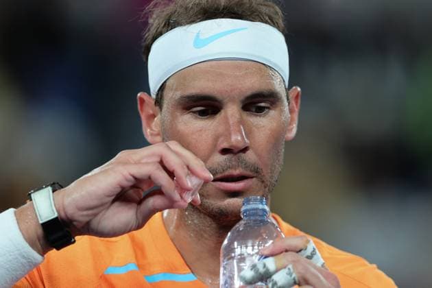 Rafael Nadal of Spain drinks water during round 2 match between Rafael Nadal of Spain and Mackenzie McDonald of USA Day 3 at the Australian Open Tennis 2023 at Rod Laver Arena, Melbourne, Australia on 18 January 2023. Copyright: xPeterxDovganx 34780703