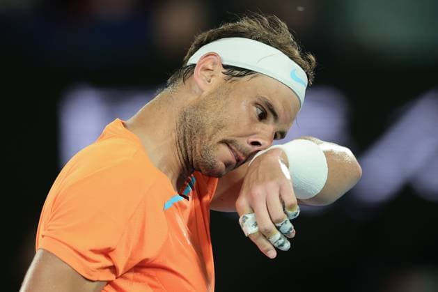 Rafael Nadal of Spain in action during round 2 match between Rafael Nadal of Spain and Mackenzie McDonald of USA Day 3 at the Australian Open Tennis 2023 at Rod Laver Arena, Melbourne, Australia on 18 January 2023. Copyright: xPeterxDovganx 34780713