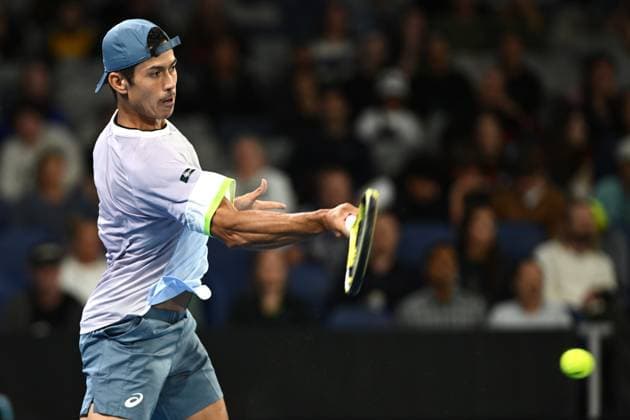 TENNIS AUSTRALIAN OPEN, Jason Kubler of Australia in action during his match against Karen Khachanov of Russia during the 2023 Australian Open tennis tournament at Melbourne Park in Melbourne, Wednesday, January 18, 2023. ( NO ARCHIVING, EDITORIAL USE ONLY, NO USE IN BOOKS WITHOUT CONSENT MELBOURNE VICTORIA AUSTRALIA  Copyright: xLUKASxCOCHx 20230118001753788457