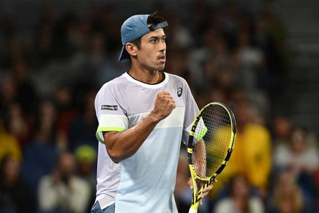 TENNIS AUSTRALIAN OPEN, Jason Kubler of Australia wins a point during his match against Karen Khachanov of Russia during the 2023 Australian Open tennis tournament at Melbourne Park in Melbourne, Wednesday, January 18, 2023. ( NO ARCHIVING, EDITORIAL USE ONLY, NO USE IN BOOKS WITHOUT CONSENT MELBOURNE VICTORIA AUSTRALIA  Copyright: xLUKASxCOCHx 20230118001753796630