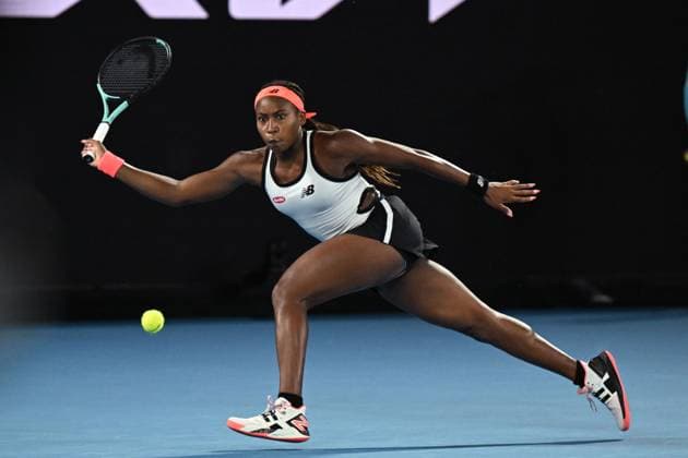 Mandatory Credit: Photo by James Gourley Shutterstock (13716764hk) Coco Gauff in action during her second round match Australian Open, Day Three, Tennis, Melbourne Park, Melbourne, Australia - 18 Jan 2023 Australian Open, Day Three, Tennis, Melbourne Park, Melbourne, Australia - 18 Jan 2023 Copyright: xJamesxGourley Shutterstockx 13716764hk