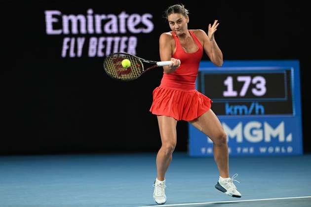 TENNIS AUSTRALIAN OPEN, Marta Kostyuk of Ukraine in action during her match against Olivia Gadecki of Australia during the 2023 Australian Open tennis tournament at Melbourne Park in Melbourne, Wednesday, January 18, 2023. ( NO ARCHIVING, EDITORIAL USE ONLY, NO USE IN BOOKS WITHOUT CONSENT MELBOURNE VICTORIA AUSTRALIA  Copyright: xLUKASxCOCHx 20230118001753862831