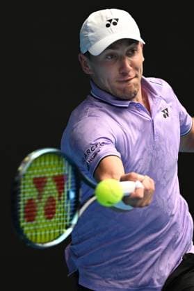 TENNIS AUSTRALIAN OPEN, Casper Ruud of Norway in action against Jenson Brooksby of the USA during the 2023 Australian Open tennis tournament at Melbourne Park in Melbourne, Thursday, January 19, 2023. ( NO ARCHIVING, EDITORIAL USE ONLY, NO USE IN BOOKS WITHOUT CONSENT MELBOURNE VICTORIA AUSTRALIA  Copyright: xLUKASxCOCHx 20230119001754147480