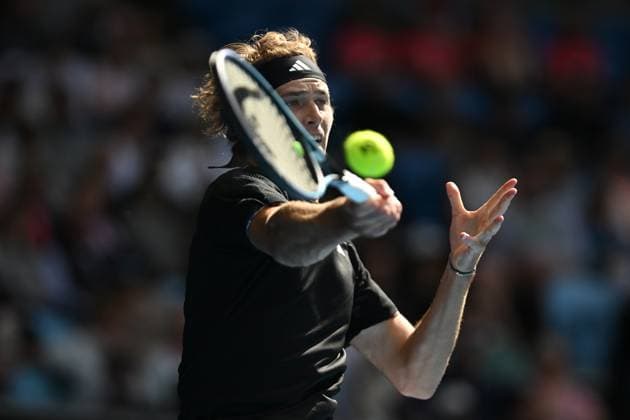 TENNIS AUSTRALIAN OPEN, Alexander Zverev of Germany in action during his match against Michael Mmoh of the USA at the 2023 Australian Open tennis tournament at Melbourne Park in Melbourne, Thursday, January 19, 2023. ( NO ARCHIVING, EDITORIAL USE ONLY, NO USE IN BOOKS WITHOUT CONSENT MELBOURNE VICTORIA AUSTRALIA  Copyright: xLUKASxCOCHx 20230119001754181409