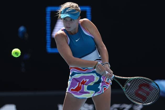 TENNIS AUSTRALIAN OPEN, Linda Fruhvirtova of Czech Republic in action against Kimberly Birrell of Australia during the 2023 Australian Open tennis tournament at Melbourne Park in Melbourne, Thursday, January 19, 2023. ( NO ARCHIVING, EDITORIAL USE ONLY, NO USE IN BOOKS WITHOUT CONSENT MELBOURNE VICTORIA AUSTRALIA  Copyright: xDIEGOxFEDELEx 20230119001754193504