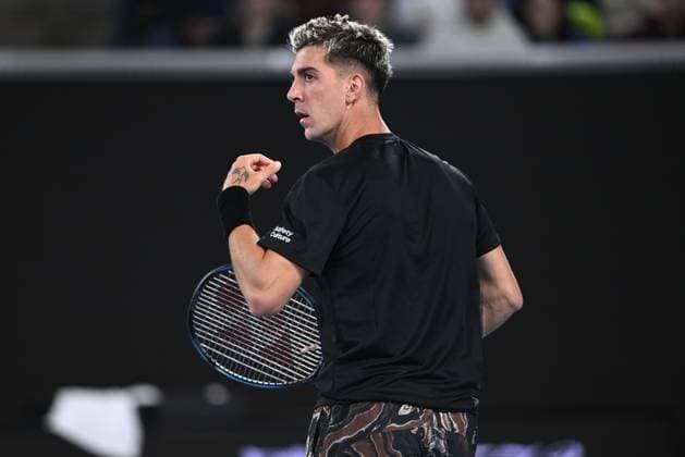 TENNIS AUSTRALIAN OPEN, Thanasi Kokkinakis of Australia looks on during his second round match against Andy Murray of Great Britain at the 2023 Open tennis tournament at Melbourne Park in Melbourne, Thursday, January 19, 2023. ( NO ARCHIVING, EDITORIAL USE ONLY, NO USE IN BOOKS WITHOUT CONSENT MELBOURNE VICTORIA AUSTRALIA  Copyright: xJAMESxROSSx 20230119001754300176