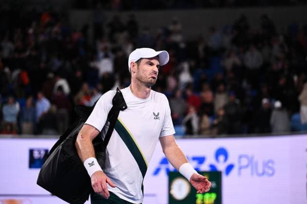 Mandatory Credit: Photo by James Gouley Shutterstock (13716770ig) Andy Murray reacts during his second round match Australian Open, Day Four, Tennis, Melbourne Park, Melbourne, Australia - 19 Jan 2023 Australian Open, Day Four, Tennis, Melbourne Park, Melbourne, Australia - 19 Jan 2023 Copyright: xJamesxGouley Shutterstockx 13716770ig