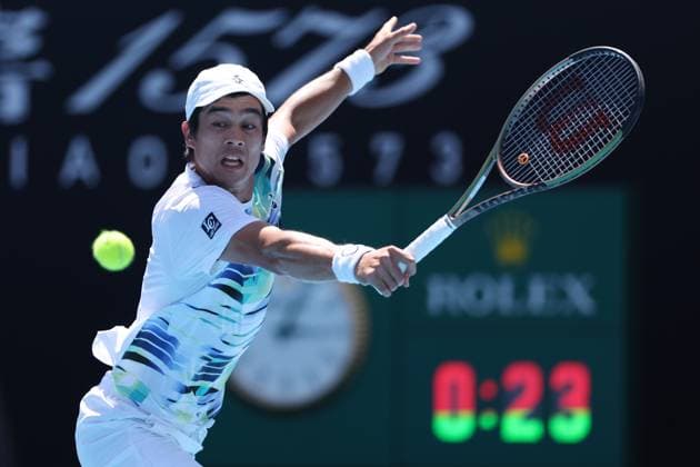 TENNIS AUSTRALIAN OPEN, Mackenzie McDonald of the USA in action during his 3rd round match against Yoshihito Nishioka of Japan at the 2023 Australian Open tennis tournament at Melbourne Park in Melbourne, Saturday, January 1, 2022. ( NO ARCHIVING, EDITORIAL USE ONLY, NO USE IN BOOKS WITHOUT CONSENT MELBOURNE VICTORIA AUSTRALIA  Copyright: xDIEGOxFEDELEx 20230120001754587091