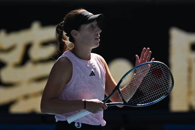 TENNIS AUSTRALIAN OPEN, Jessica Pegula of the USA celebrates match point against Marta Kostyuk of Ukraine during the 2023 Australian Open tennis tournament at Melbourne Park in Melbourne, Friday, January 20, 2023. ( NO ARCHIVING, EDITORIAL USE ONLY, NO USE IN BOOKS WITHOUT CONSENT MELBOURNE VICTORIA AUSTRALIA  Copyright: xLUKASxCOCHx 20230120001754611975