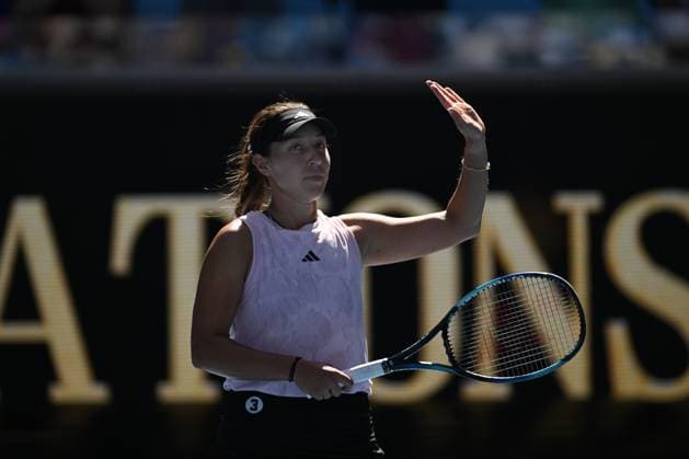 TENNIS AUSTRALIAN OPEN, Jessica Pegula of the USA celebrates match point against Marta Kostyuk of Ukraine during the 2023 Australian Open tennis tournament at Melbourne Park in Melbourne, Friday, January 20, 2023. ( NO ARCHIVING, EDITORIAL USE ONLY, NO USE IN BOOKS WITHOUT CONSENT MELBOURNE VICTORIA AUSTRALIA  Copyright: xLUKASxCOCHx 20230120001754612321