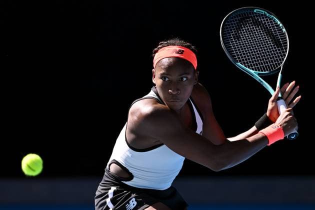 TENNIS AUSTRALIAN OPEN, Coco Gauff of the USA in action during her match against Bernarda Pera of the USA during the 2023 Australian Open tennis tournament at Melbourne Park in Melbourne, Friday, January 20, 2023. ( NO ARCHIVING, EDITORIAL USE ONLY, NO USE IN BOOKS WITHOUT CONSENT MELBOURNE VICTORIA AUSTRALIA  Copyright: xJOELxCARRETTx 20230120001754627301