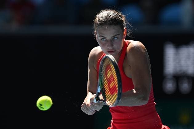 TENNIS AUSTRALIAN OPEN, Marta Kostyuk of Ukraine in action during her match against Jessica Pegula of the USA during the 2023 Australian Open tennis tournament at Melbourne Park in Melbourne, Friday, January 20, 2023. ( NO ARCHIVING, EDITORIAL USE ONLY, NO USE IN BOOKS WITHOUT CONSENT MELBOURNE VICTORIA AUSTRALIA  Copyright: xLUKASxCOCHx 20230120001754628189