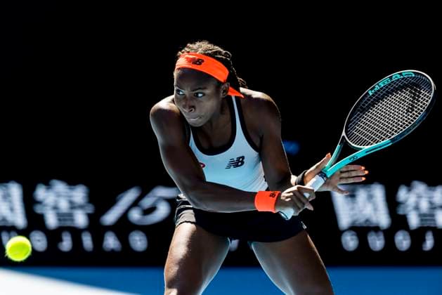 MELBOURNE, VIC - JANUARY 20: Coco Gauff of the United States of America in action during Round 3 of the 2023 Australian Open on January 20 2023, at Melbourne Park in Melbourne, Australia. (Photo by Jason Heidrich Icon Sportswire) TENNIS: JAN 20 Australian Open Icon230120101