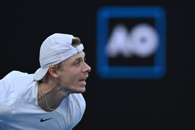 TENNIS AUSTRALIAN OPEN, Denis Shapovalov of Canada in action druing his match against Hubert Hurkacz of Poland during the 2023 Australian Open tennis tournament at Melbourne Park in Melbourne, Friday, January 20, 2023. ( NO ARCHIVING, EDITORIAL USE ONLY, NO USE IN BOOKS WITHOUT CONSENT MELBOURNE VICTORIA AUSTRALIA  Copyright: xJOELxCARRETTx 20230120001754664746