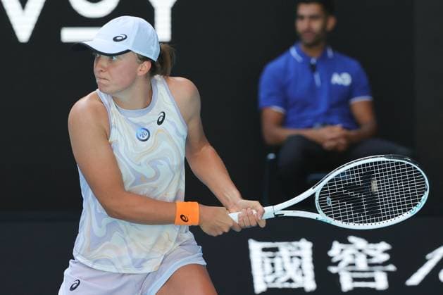 Iga Swiatek of Poland in action during round 3 match between Iga Swiatek of Poland and Cristina Bucsa of Spain Day 5 at the Australian Open Tennis 2023 at Margaret Court Arena, Melbourne, Australia on 20 January 2023. Copyright: xPeterxDovganx 34781222