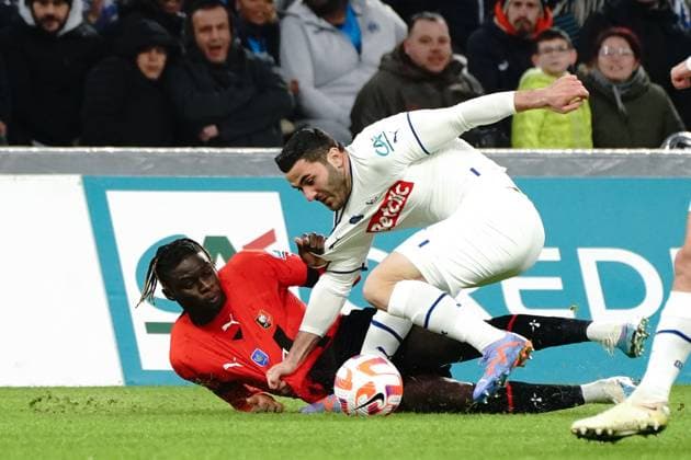 Lesley Ugochukwu (Rennes) - Sead Kolasinac (Olympique de Marseille) FOOTBALL : Olympique de Marseille vs Stade Rennais - 16eme de finale de coupe de France - Marseille - 20 01 2023 NorbertScanella Panoramic 
