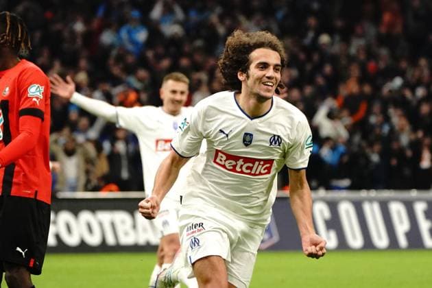 Fußball, Coupe de France, Olympique Marseille - Stade Rennes joie - Matteo Guendouzi (Olympique de Marseille) FOOTBALL : Olympique de Marseille vs Stade Rennais - 16eme de finale de coupe de France - Marseille - 20 01 2023 NorbertScanella Panoramic 