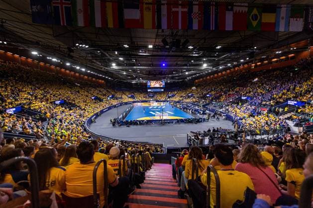 230120 General view of Scandinavium arena with spectators in the stands during the 2023 IHF World Men s Handball Championship match between Iceland and Sweden on January 20, 2023 in Gothenburg. Photo: Mathias Bergeld BILDBYRAN kod MB MI0404 handball handboll handball ihf 2023 world mens handball championship handbolls-vm vm island sverige sweden 2023 ihf world mens handball championship iceland day 10 bbeng Copyright: MATHIASxBERGELD BB230120MB133