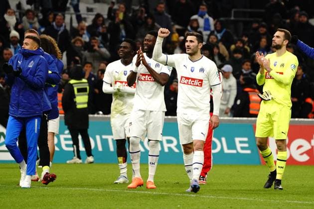 Fußball, Coupe de France, Olympique Marseille - Stade Rennes joie - Sead Kolasinac (Olympique de Marseille) FOOTBALL : Olympique de Marseille vs Stade Rennais - 16eme de finale de coupe de France - Marseille - 20 01 2023 NorbertScanella Panoramic 