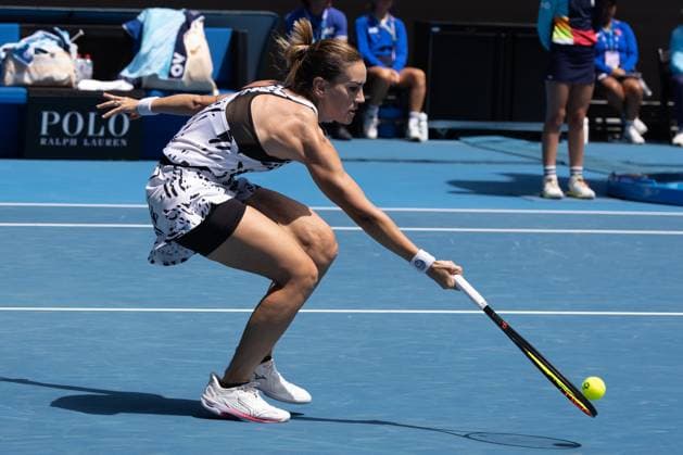 Nuria Parrizas Diaz of Spain in action during round 3 match between Donna Vekic of Croatia Nuria Parrizas Diaz of Spain, Day 6 at the Australian Open Tennis 2023 at Margaret Court Arena, Melbourne, Australia on 21 January 2023. Copyright: xPeterxDovganx 34781308