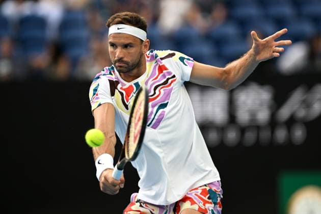 TENNIS AUSTRALIAN OPEN, Grigor Dimitrov of Bulgaria in action during his match against Novak Djokovic of Serbia during the 2023 Australian Open tennis tournament at Melbourne Park in Melbourne, Friday, January 1, 2021. ( NO ARCHIVING, EDITORIAL USE ONLY, NO USE IN BOOKS WITHOUT CONSENT MELBOURNE VICTORIA AUSTRALIA  Copyright: xLUKASxCOCHx 20230121001755012862