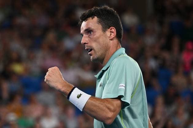 TENNIS AUSTRALIAN OPEN, Roberto Bautista Agut of Spain wins a point during his match against Andy Murray Of Great Britain during the 2023 Australian Open tennis tournament at Melbourne Park in Melbourne, Wednesday, May 1, 2019. ( NO ARCHIVING, EDITORIAL USE ONLY, NO USE IN BOOKS WITHOUT CONSENT MELBOURNE VICTORIA AUSTRALIA  Copyright: xJOELxCARRETTx 20230121001755039240