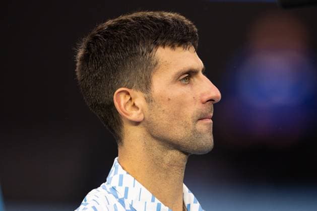 Novak Djokovic of Serbia looks on during the round 3 match between Novak Djokovic of Serbia and Grigor Dimitrov of Bulgaria, Day 6 at the Australian Open Tennis 2023 at Rod Laver Arena, Melbourne, Australia on 21 January 2023. Copyright: xPeterxDovganx 34781469