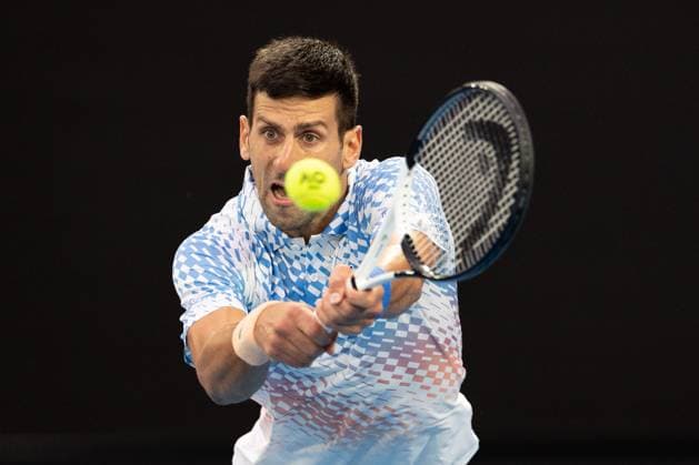 Novak Djokovic of Serbia in action during the round 3 match between Novak Djokovic of Serbia and Grigor Dimitrov of Bulgaria, Day 6 at the Australian Open Tennis 2023 at Rod Laver Arena, Melbourne, Australia on 21 January 2023. Copyright: xPeterxDovganx 34781470