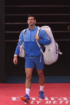 Mandatory Credit: Photo by James Gourley Shutterstock (13728737fu) Novak Djokovic arrives on court during his third round match Australian Open, Day Six, Tennis, Melbourne Park, Melbourne, Australia - 21 Jan 2023 Australian Open, Day Six, Tennis, Melbourne Park, Melbourne, Australia - 21 Jan 2023 Copyright: xJamesxGourley Shutterstockx 13728737fu
