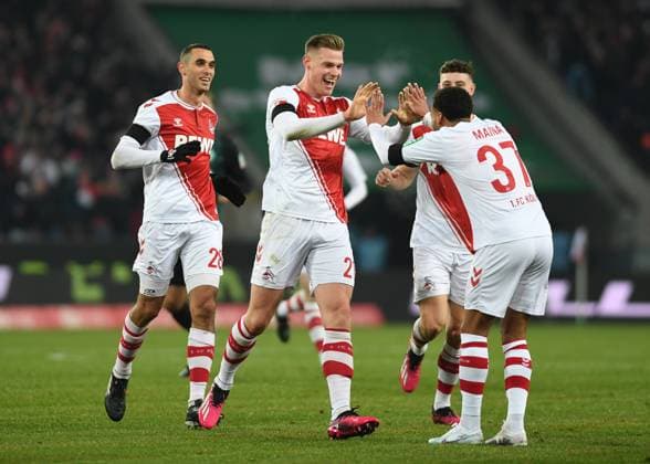 21.01.2023, Cologne, Germany, RheinEnergieStadion, 1. FC Koeln vs Werder Bremen - 1. Bundesliga, Steffen Tigges (1. FC Koeln) Torjubel, jubelt mit seiner Mannschaft nach dem Treffer zum 3:0 (Foto Ralf Treese) DFB DFL REGULATIONS PROHIBIT ANY USE OF PHOTOGRAPHS AS IMAGE SEQUENCES AND OR QUASI-VIDEO. Cologne RheinEnergieStadion North Rhine-Westphalia Germany *** 21 01 2023, Cologne, Germany, RheinEnergieStadion, 1 FC Koeln vs Werder Bremen 1 Bundesliga, Steffen Tigges 1 FC Koeln goal celebration, cheers with his team after scoring the 3 0 Photo Ralf Treese DFB DFL REGULATIONS PROHIBIT ANY USE OF PHOTOGRAPHS AS IMAGE SEQUENCES AND OR QUASI VIDEO Cologne RheinEnergieStadion North Rhine Westphalia Germany  521_KOESVW20230121_010 Treese-521