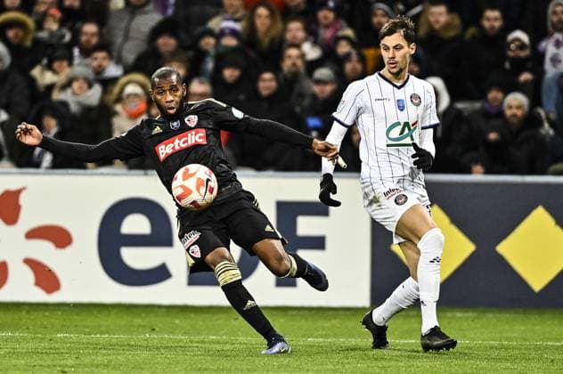Mohamed Youssouf (aca) FOOTBALL : Toulouse vs Ajaccio - 16eme de Finale Coupe de France - Toulouse - 21 01 2023 ThierryBreton Panoramic 
