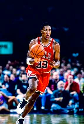 NBA, Basketball Herren, USA Basketball Scottie Pippen, Chicago Bulls NBA Basketball, Scottie Pippen, Chicago Bulls vs LA Lakers in 1995 Los Angeles The Forum California United States Copyright: xDuomo PCNx BK0805 106033