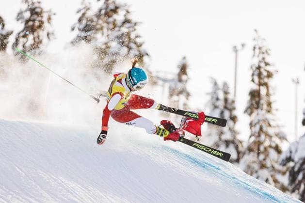Bilder des Jahres 2023, Sport 01 Januar Sport Bilder des Tages FREE STYLE - FIS SX WC Idre Fjaell IDRE FJAELL,SWEDEN,22.JAN.23 - FREESTYLE SKIING - FIS World Cup, Ski Cross, ladies, men. Image shows Andrea Limbacher (AUT). Keywords: crash.  GEPAxpictures xDanielxGoetzhaber