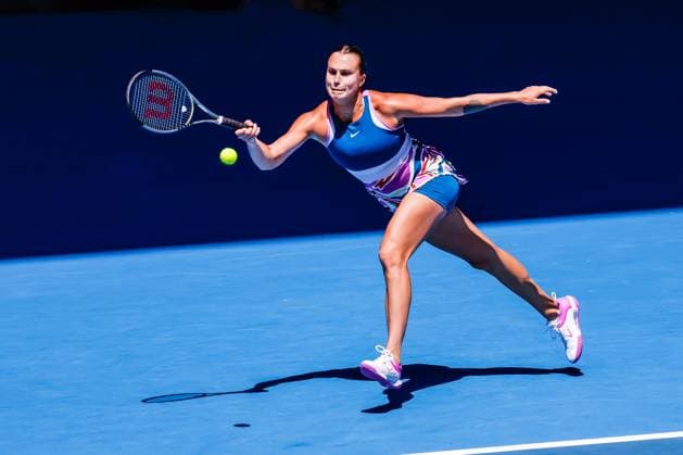 January 23, 2023, Melbourne, Victoria, Australia: MELBOURNE, AUSTRALIA - JANUARY 23: Aryna Sabalenka of Belarus plays Belinda Bencic of Switzerland on day 8 of the 2023 Australian Open at Melbourne Park on January 23, 2023 in Melbourne, Australia. Melbourne Australia - ZUMAp121 20230123_zsp_p121_011 Copyright: xChrisxPutnamx