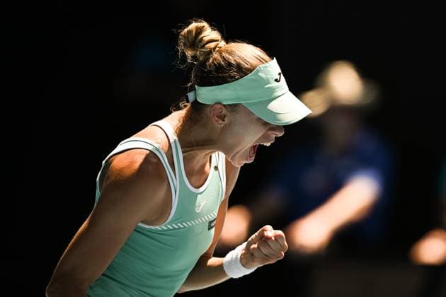 Mandatory Credit: Photo by James Gourley Shutterstock (13729780ek) Linda Fruhvirtova celebrates during her fourth round match Australian Open, Day Eight, Tennis, Melbourne Park, Melbourne, Australia - 23 Jan 2023 Australian Open, Day Eight, Tennis, Melbourne Park, Melbourne, Australia - 23 Jan 2023 Copyright: xJamesxGourley Shutterstockx 13729780ek