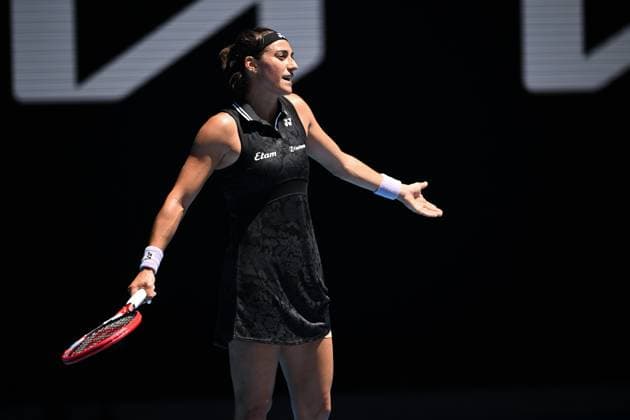 Mandatory Credit: Photo by James Gourley Shutterstock (13729780dj) Caroline Garcia reacts during her fourth round match Australian Open, Day Eight, Tennis, Melbourne Park, Melbourne, Australia - 23 Jan 2023 Australian Open, Day Eight, Tennis, Melbourne Park, Melbourne, Australia - 23 Jan 2023 Copyright: xJamesxGourley Shutterstockx 13729780dj
