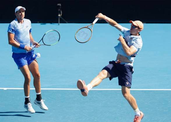 Andreas Mies John Peers, Herren Doppel, Australian Open 2023, Melbourne Park, Melbourne, Victoria, Australia. Copyright: xJuergenxHasenkopfx