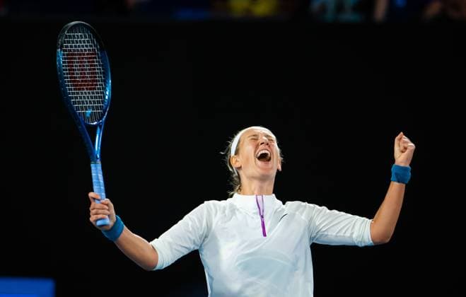 January 23, 2023, MELBOURNE, AUSTRALIA: Victoria Azarenka of Belarus in action during the fourth round at the 2023 Australian Open Grand Slam tennis tournament MELBOURNE AUSTRALIA - ZUMAa181 20230123_zaa_a181_011 Copyright: xRobxPrangex