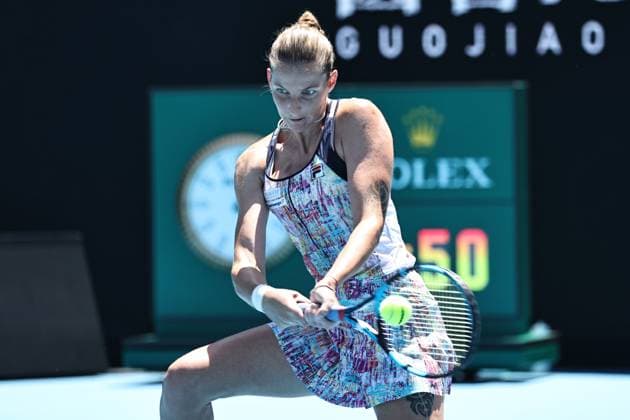 Karolina Pliskova, CZE, during fourth round of 2023 Australian Open in Melbourne, 23 01 2023; -