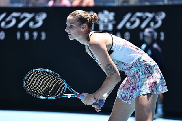 Karolina Pliskova, CZE, during fourth round of 2023 Australian Open in Melbourne, 23 01 2023; -