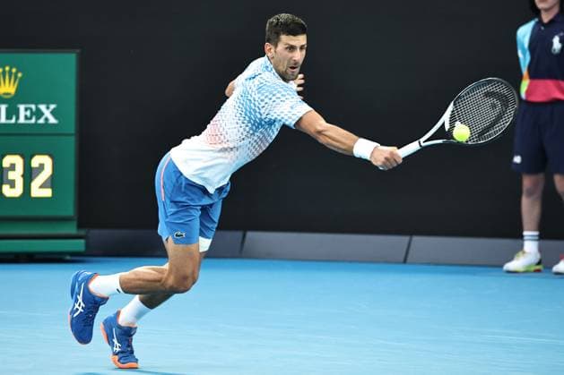 Novak Djokovic, SRB, during fourth round of 2023 Australian Open in Melbourne, 23 01 2023; -