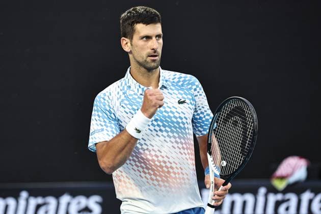 Novak Djokovic, SRB, during fourth round of 2023 Australian Open in Melbourne, 23 01 2023; -