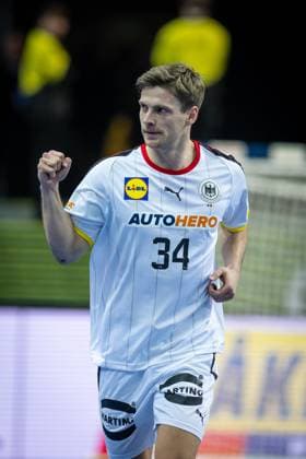 Handball Kattowitz 23.01.2023 Weltmeisterschaft Handball WM Männer Hauptrunde Deutschland (GER) - Norwegen (NOR) Rune Dahmke (Deutschland, No.34) Jubel