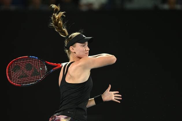 TENNIS AUSTRALIAN OPEN, Elena Rybakina of Kazakhstan in action during her Quarterfinal match against Jelena Ostapenko of Latvia at the 2023 Australian Open tennis tournament at Melbourne Park in Melbourne, Tuesday, January 24, 2023. ( NO ARCHIVING, EDITORIAL USE ONLY, NO USE IN BOOKS WITHOUT CONSENT MELBOURNE VICTORIA AUSTRALIA  Copyright: xJOELxCARRETTx 20230124001756035974