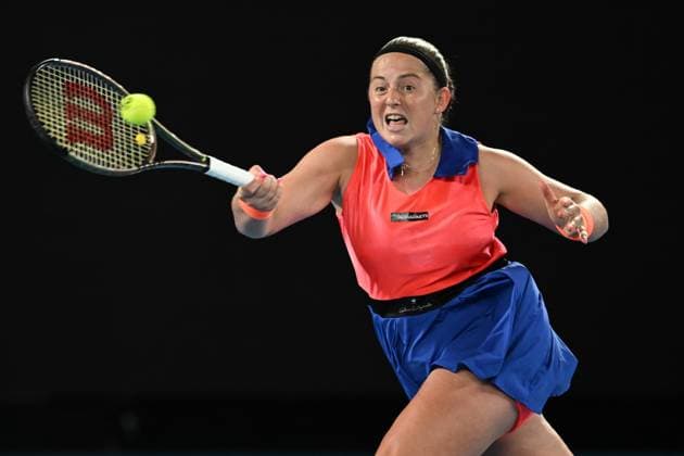 Mandatory Credit: Photo by James Gourley Shutterstock (13729783am) Jelena Ostapenko in action during her Quarter Final Match Australian Open, Day Nine, Tennis, Melbourne Park, Melbourne, Australia - 24 Jan 2023 Australian Open, Day Nine, Tennis, Melbourne Park, Melbourne, Australia - 24 Jan 2023  Copyright: xJamesxGourley Shutterstockx 13729783am