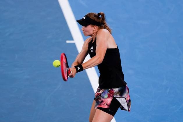 January 24, 2023, Melbourne, Victoria, Australia: MELBOURNE, AUSTRALIA - JANUARY 24: Elena Rybakina of Russia plays Jelena Ostapenko of Latvia in quarter finals action on day 9 of the 2023 Australian Open at Melbourne Park on January 24, 2023 in Melbourne, Australia. Melbourne Australia - ZUMAp121 20230124_zsp_p121_011 Copyright: xChrisxPutnamx